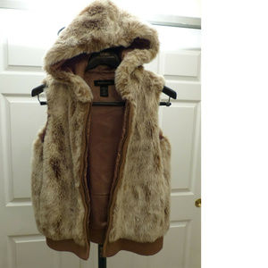 Victoria's Secret Moda Intl Hooded Fur Vest Sz. XS